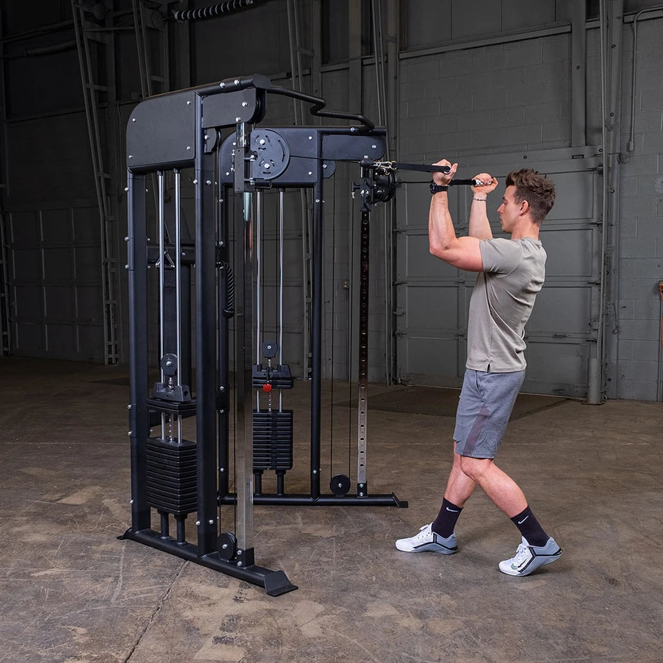 Body Solid GFT100 Functional Trainer, 310lb Stack x2 Body Solid Home Gym, Small; Single stack or a-frame double stack (functional trainer). 5 functions or less GFT100_DSF4123_DoubleBiceps__64345.1735917362
