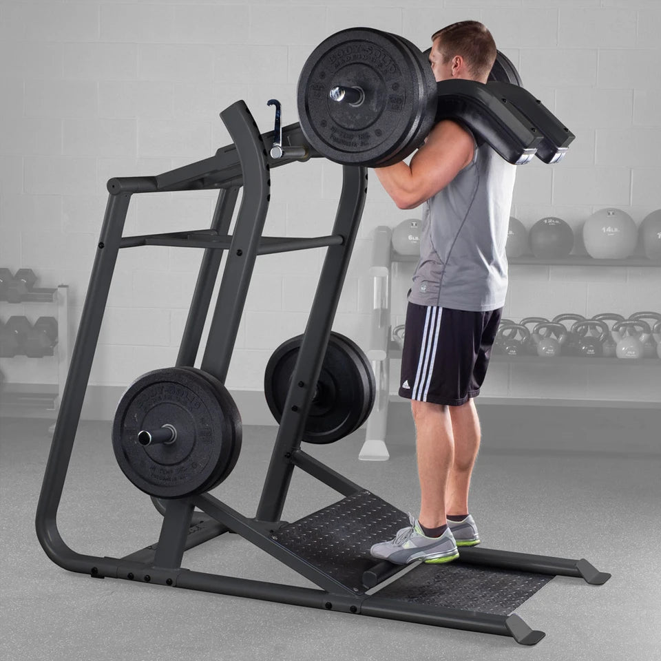 Body Solid SLS500B Leverage Squat Body Solid Home Gym, Small; Single stack or a-frame double stack (functional trainer). 5 functions or less SLS500-DSCF2263-FakeBLK-1028__93511.1772478318