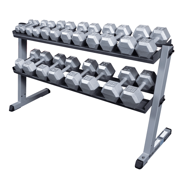 Rack of discount dumbbells