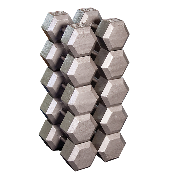 Body Solid Iron Hex Standard Dumbbell Gray
