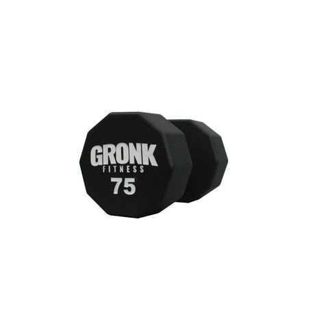 Dumbbell, 10 sided Urethane, Gronk, 75lb - Final Stock Gronk Fitness Products Dumbbells 10_Sided_GFP_DB-75_LB