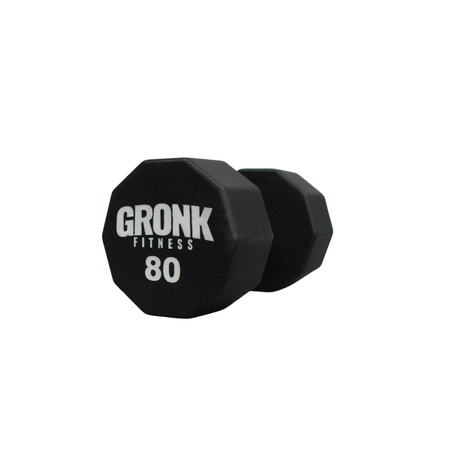Dumbbell, 10 sided Urethane, Gronk, 80b - Final Stock Gronk Fitness Products Dumbbells 10_Sided_GFP_DB-80_LB