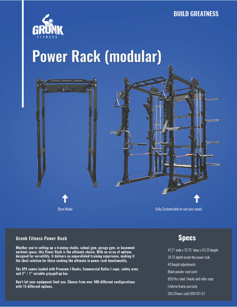 Gronk Fitness XPX Modular Power Rack – G&G Fitness Equipment