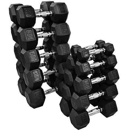 Gronk Fitness Rubber Hex Dumbbell Set