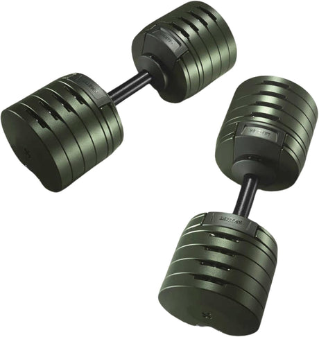 Nuobell Adjustable Dumbbell 100lb Tactical Green SMRTFT Dumbbells 61fAovwjS2L._AC_SL1500