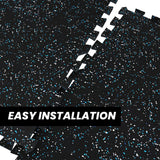 GORILLA 2X2 8MM TILE INTERLOCK BLACK-BLUEJAY 10% - Final Stock G&G Fitness Equipment Variant(s) - Color GFS_0006_EASYINSTALLATIONBLUEJAY