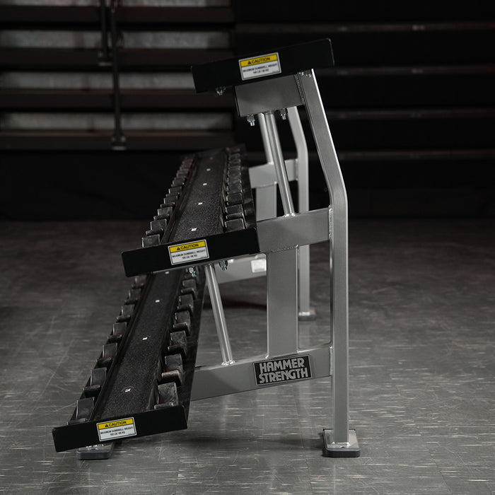 Hammer - 3 Tier Dumbbell Rack for 15 Pairs Life Fitness Dumbell racks, power block stand, plate and bar storage, kettlebell racks, ball racks Hammer_Strength_-_Benches_Racks_-_Three_Tier_Dumbbell_Rack_FW-DR3_2