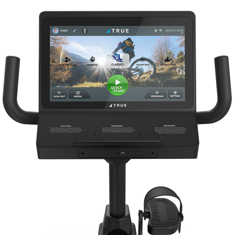True Performance Series Recumbent Bike – 16in Touchscreen Console View