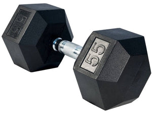 Hex Rubber Dumbbells