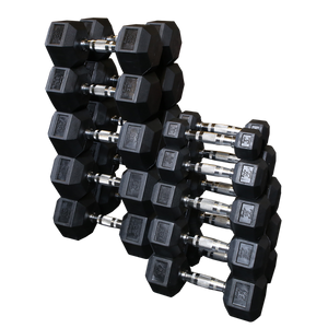 Body-Solid Hex Dumbbell Set with Rack (SDRS550 with 6002-G1)