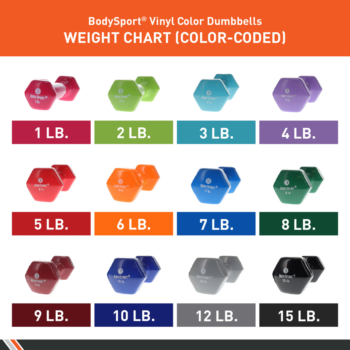 Elivate Body Sport Vinyl Dumbbells Elivate Variant(s) - LBWeight W-BDSVDB-1_0e1c07d4-18d7-4894-b9a3-b51351326e2e