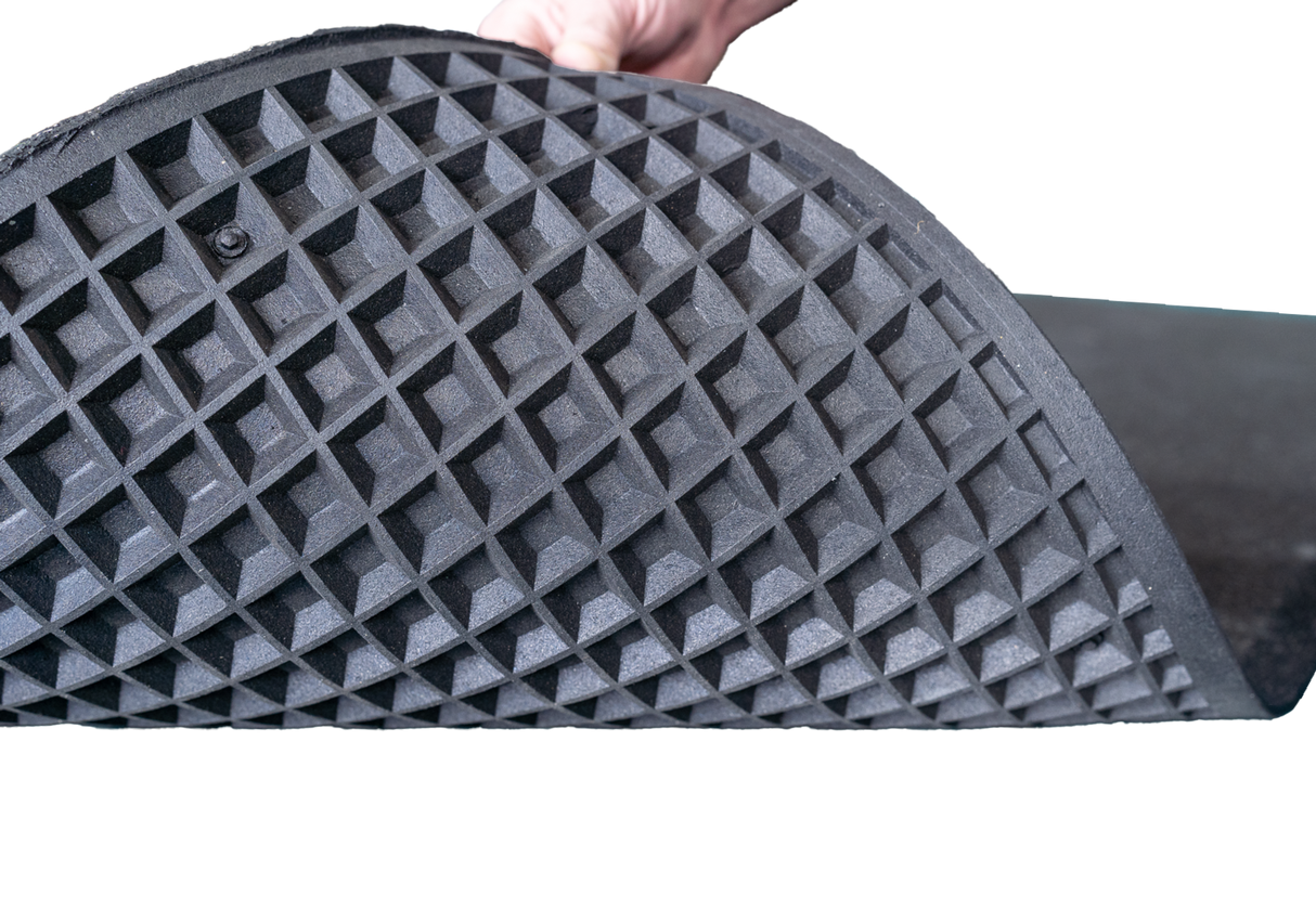 GUARDIAN SHOK-LOK 2 X 2 BEVELED BORDER 18MM BLACK Gronk Fitness Products Rubber flooring, turf, large non-padded interlocking mats and flooring dsc02854