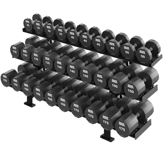 Hammer - 3 Tier Dumbbell Rack for 15 Pairs Life Fitness Dumbell racks, power block stand, plate and bar storage, kettlebell racks, ball racks hammer-strength-benches-and-racksthree-tier-dumbbell-rackbase