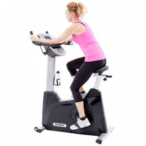 Spirit XBU55 Upright Bike side with model